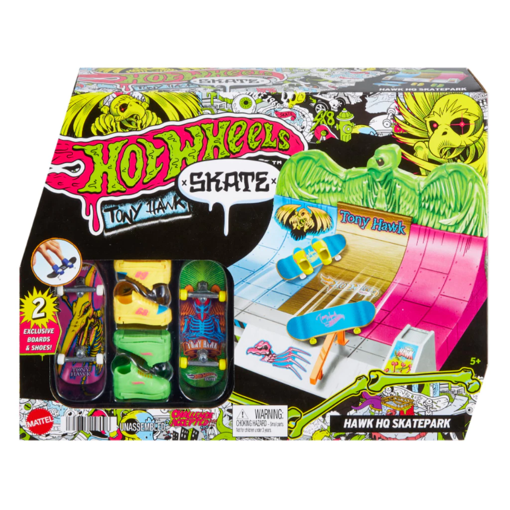 50% OFF Hot Wheels Skate Finger Skateboard Neon Bones Tony Hawk Skate Park Playset