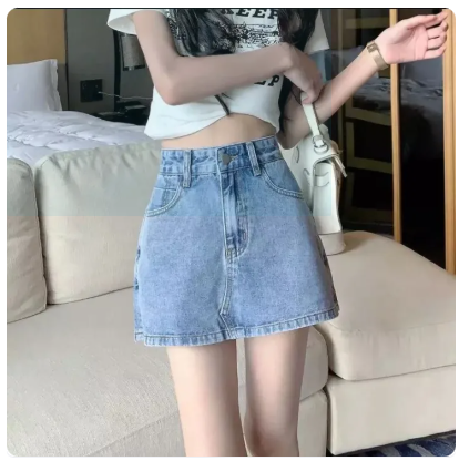 61% OFF Korean High Waist Denim Skirt Women Fashion A-line Mini Skirt Jeans Skort for Women SIZE XS-2XL #75
