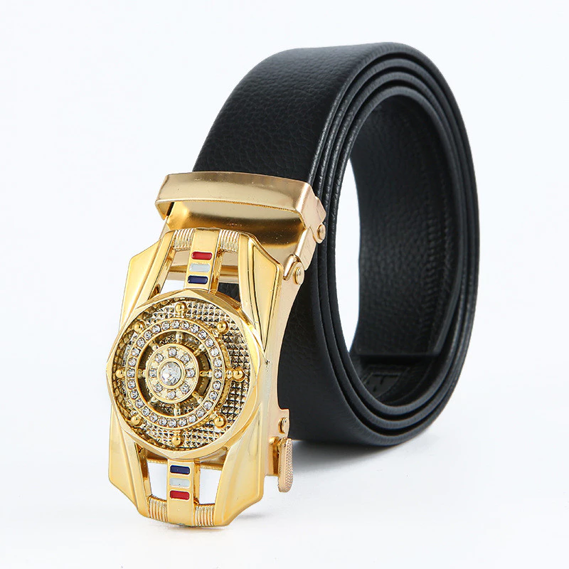5% OFF Automatic Buckle Outer Ware Men's Belt Time and Again Business Casual Belt Leather Belt