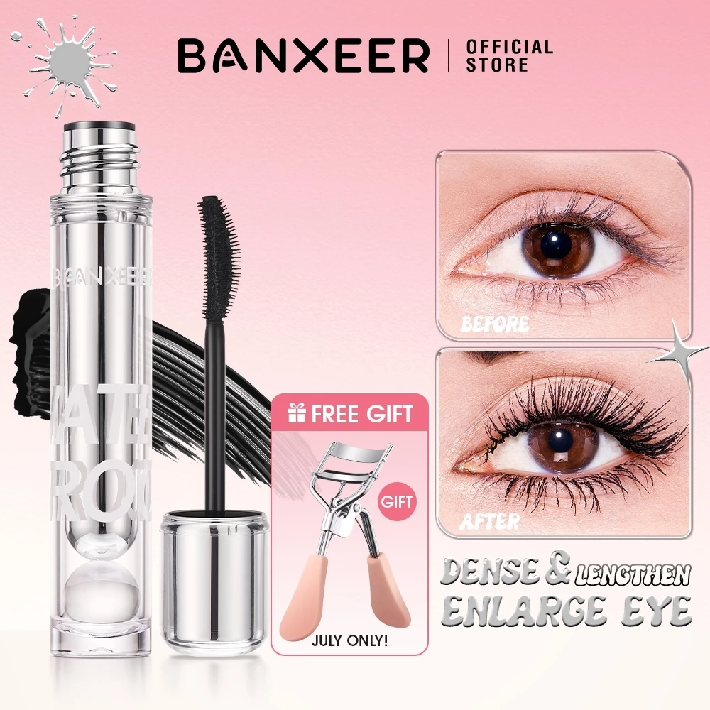 41% OFF BANXEER Mascara Waterproof Long Lasting 24H Volume Curling Smudge-proof Quick-drying Film Forming and Shaping Lengthening