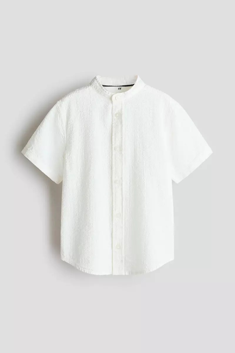 15% OFF H&M Cotton seersucker grandad shirt