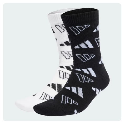 40% OFF adidas Lifestyle Monogram Socks 2 Pair Pack Unisex White KB7293