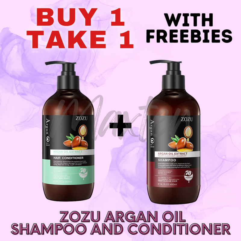 14% OFF Buy 1 Take 1 ZOZU Argan Oil Shampoo and Conditioner 400ml each Haircare Fluffy Foam Cleanser Cleansing Hair Lengthening