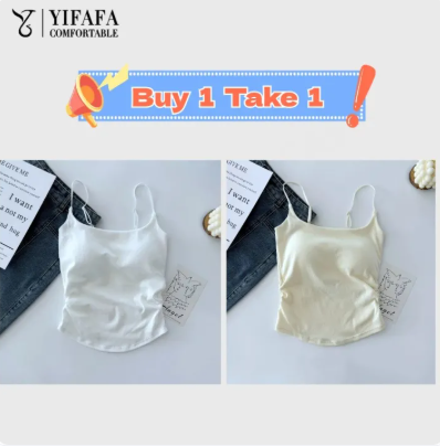 79% OFF YIFAFA (Buy 1 Take 1)Sexy Sando Tops For Women 1/2 Pcs Pleated Vest Hot Girl Design Camisoles Female With Chest Pad Beautiful Back Tank Top【Delivery 2-3 Days】
