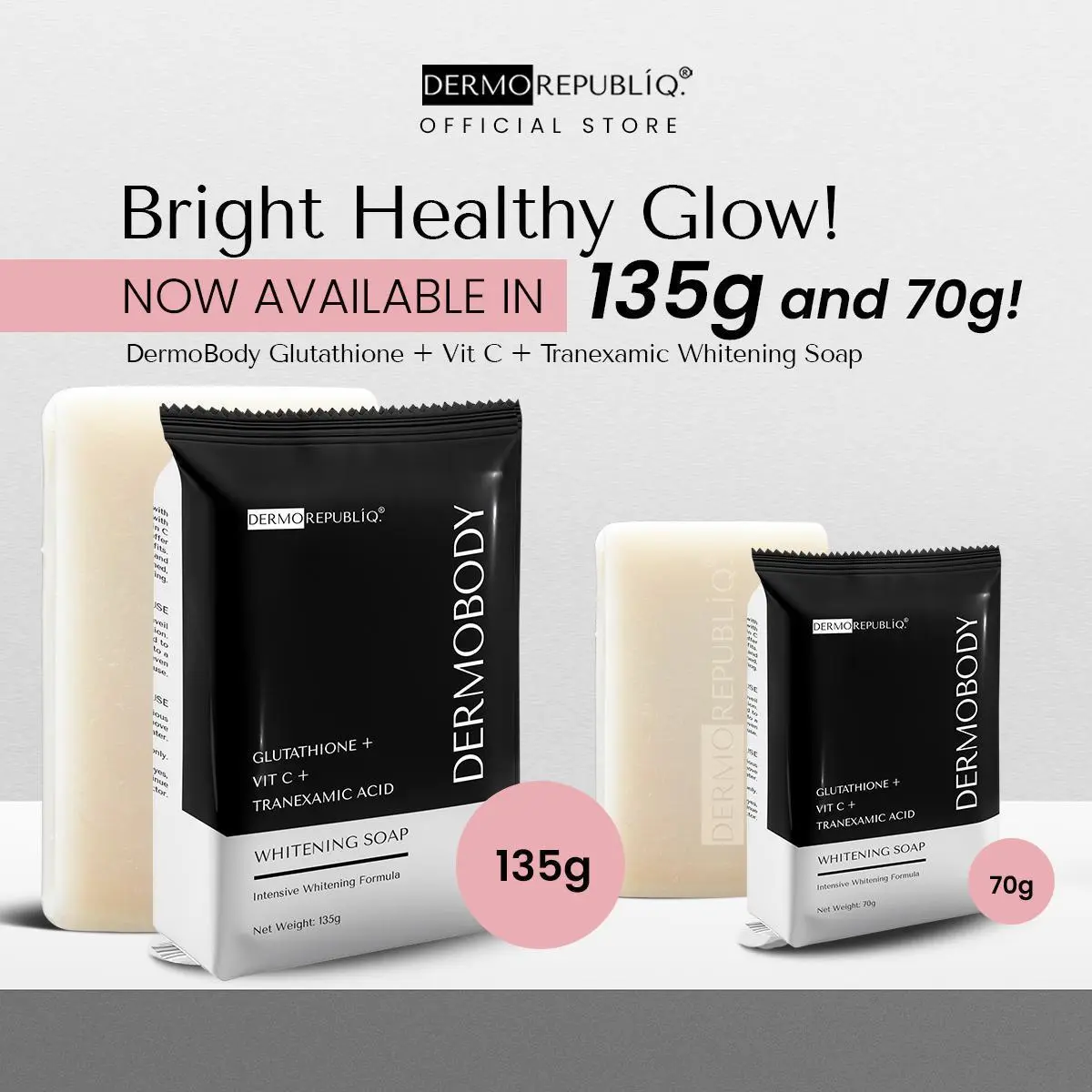 26% OFF DermoBody Glutathione + Vitamin C + Tranexamic Acid Brightening Body Bar Soap