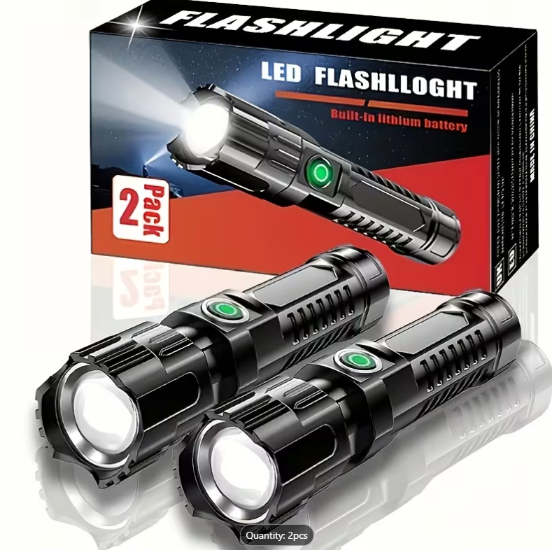 47% OFF 2 High-Power Zoom Flashlights, Outdoor Multi-Functional Portable Mini Retractable Zoom Lights for Home Use, Camping Gear, Outdoor Flashlight, Portable Flashlight, Mini Flashlight, Durable Construction, Sturdy Build, Bright Beam, Adjustable Focus