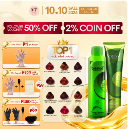64% OFF Bremod Hair Color BR-R301 (Honey Tea Brown/Milk Tea Ash/Ash Brown/Ash Blonde/Copper/Red/Burgundy/Pink/Ash/Purple/Brown/Golden/Orange) 100ml
