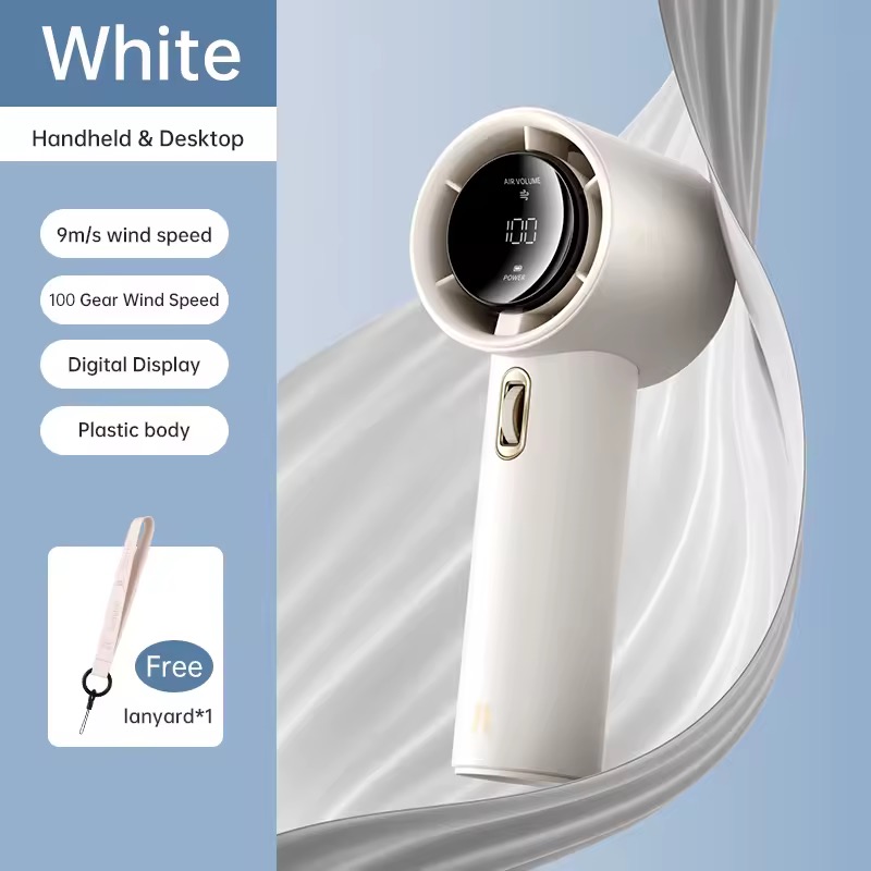 56% OFF JISULIFE Handheld Fan Pro1S Rechargeable 18.5H Long Battery Life Mini Turbo Fan Portable with Lanyard 100-Level Speed Strong Wind LED Display for Commuting Work Outdoor Sports