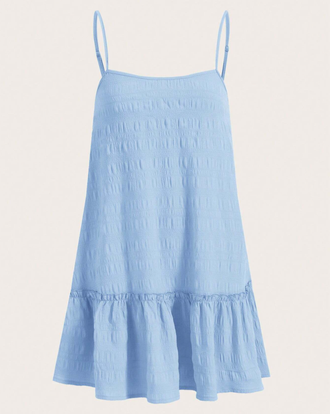 10% OFF SHEIN EZwear Women's Solid Color Woven Cami Dress