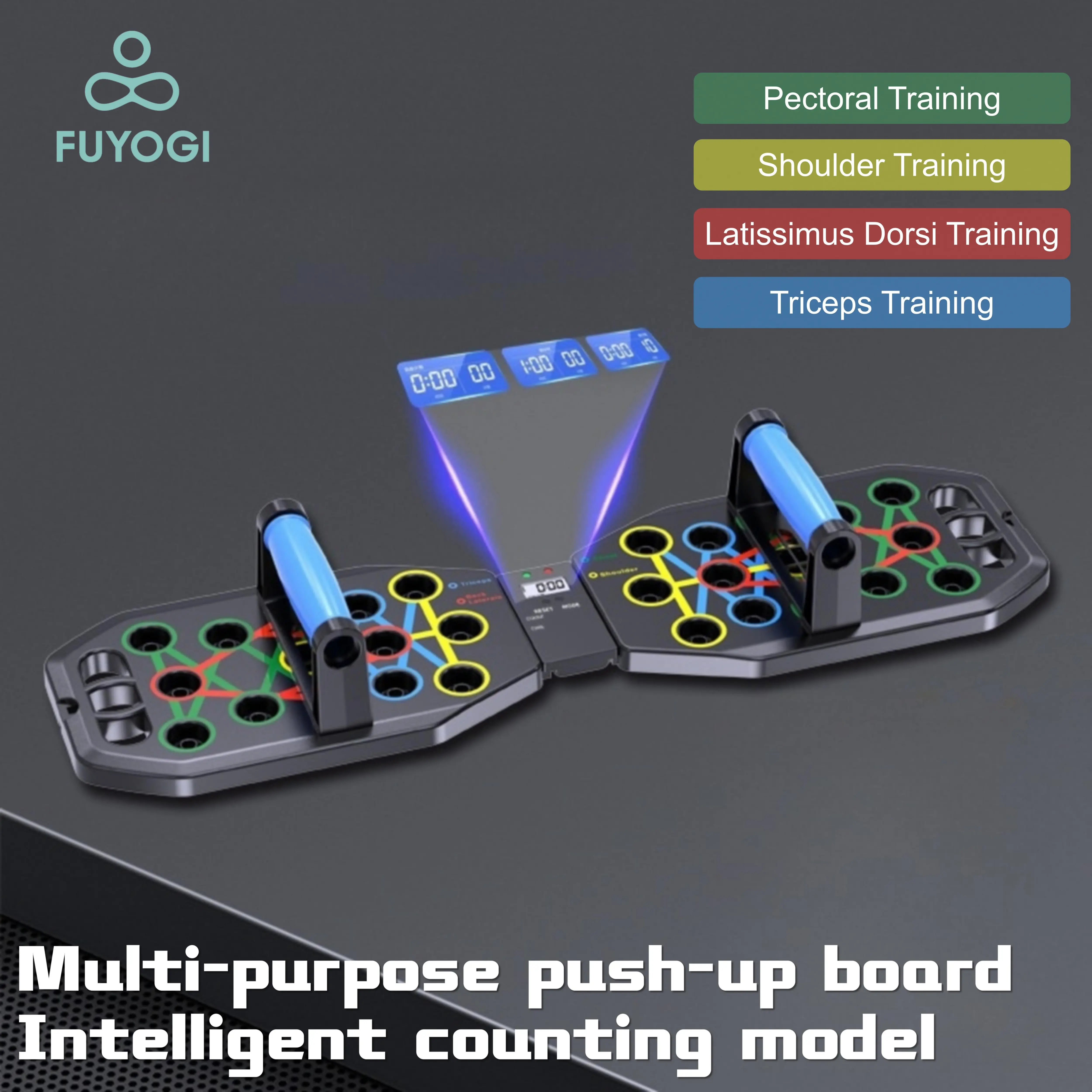 53% OFF FUYOGI Multifunctional Push Up Board Fitness Intelligent Counting Foldable LCD Display Portable Equipment Household Non-slip Back Triceps Training