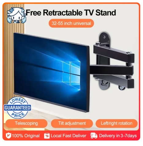 61% OFF 14-55 Inch TV Wall Mount Bracket Retractable Adjustable Rotating Monitor LCD LED Expansion Bracket