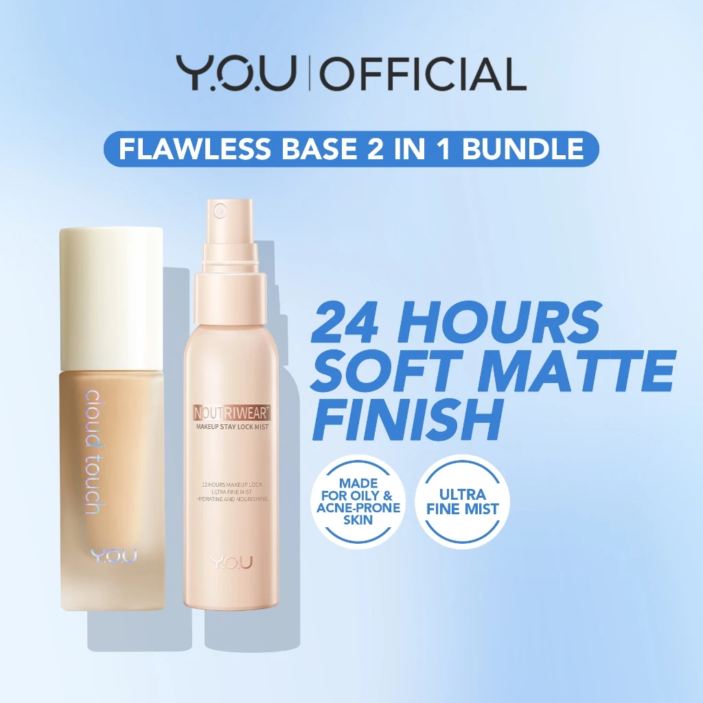 AFTER VOUCHER DISCOUNT ONLY! Y.O.U Flawless Base 2 in 1 Bundle | CT Skin Tint + Lock Mist | 24H Oil-Free