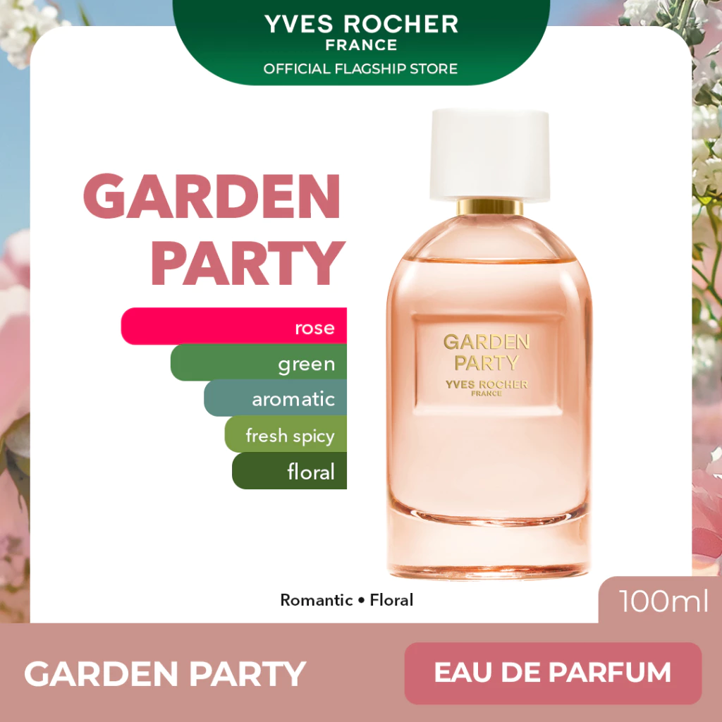 25% OFF Yves Rocher Garden Party Eau de Parfum EDP - 100ml Balanced Woody Floral Fragrance for Men & Women