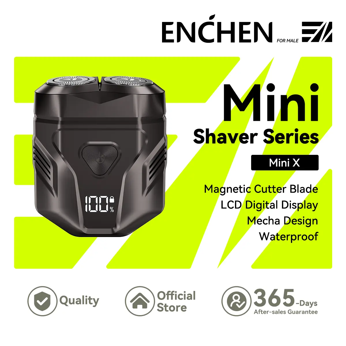 50% OFF ENCHEN Mecha Shaver Mini X Portable Electric Razor For Men With Digital Display 100% Waterproof