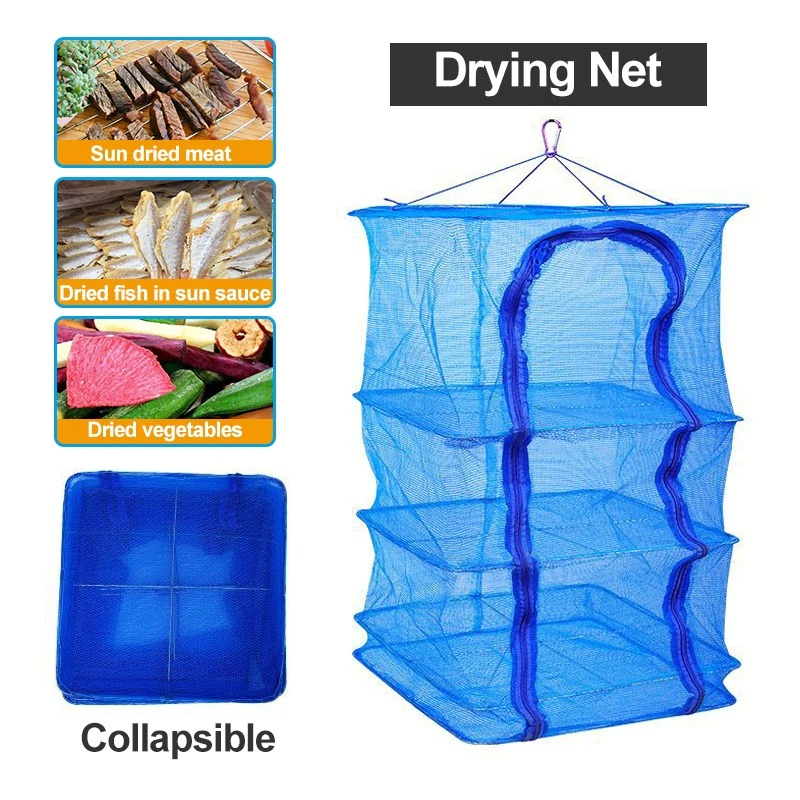 57% OFF Mitsushi Foldable 4 Layers Drying Net Fish Net 50*65cm Drying Rack Hanging Vegetable Fish Dishes Dry