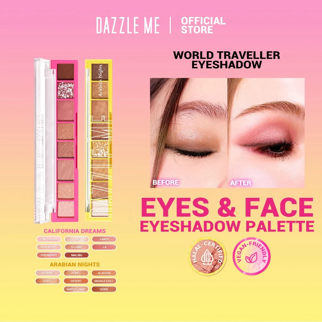 54% OFF DAZZLE ME World Traveler Eyeshadow Palette | Pigmented Multi-functional Eyeshadow Palette