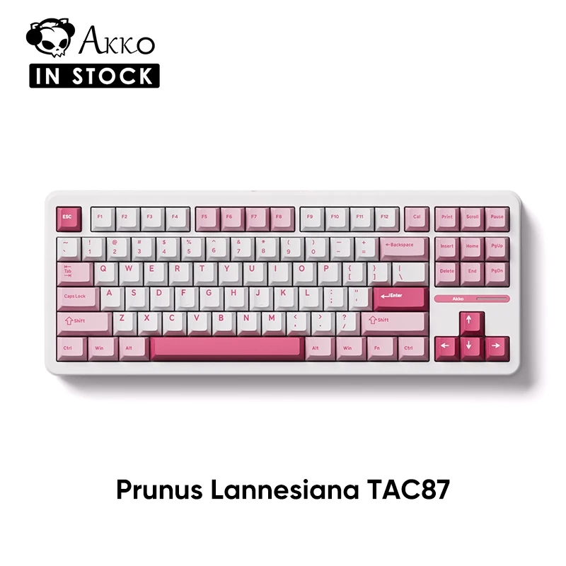 Akko Prunus Lannesiana TAC87 TKL Mechanical Keyboard With RGB, Hot-Swappable, PBT Dye-Sub Cherry Profile Keycaps