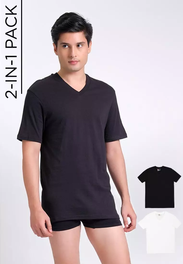 10% OFF Men's 2-in-1 Pack V-Neck Undershirt