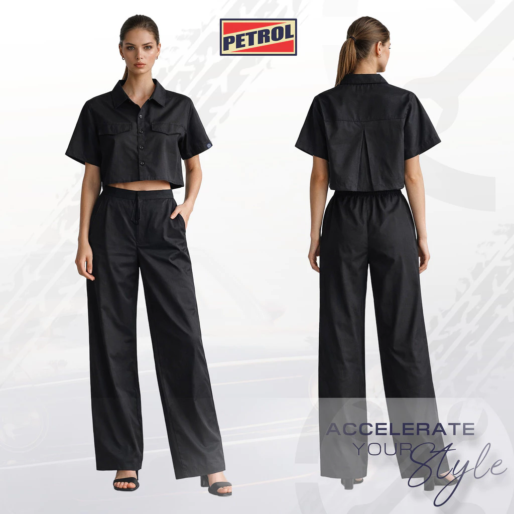 50% OFF Petrol Ladies Basic Woven Shirt Crop Fitting 198803 (Black)