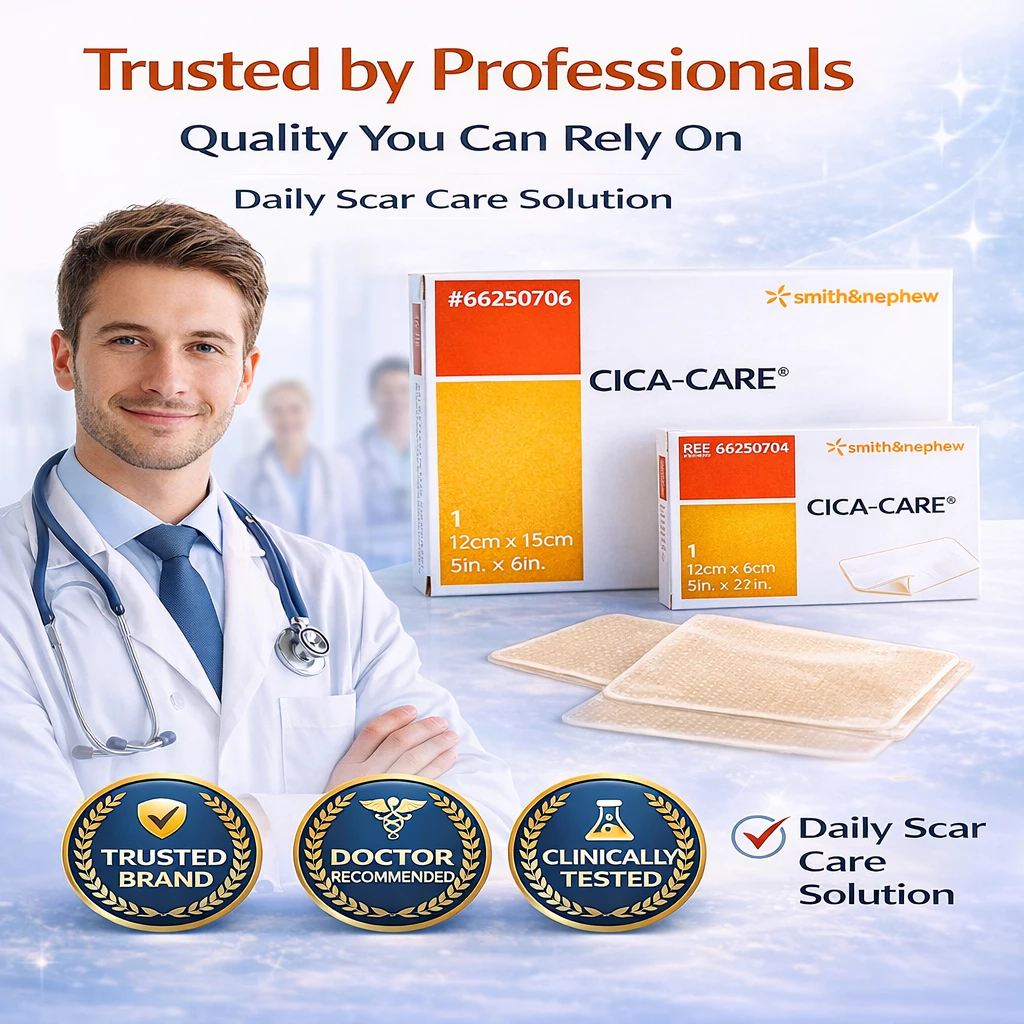 54% OFF Smith & Nephew CICA-CARE Silicone Scar Sheet 12x6cm / 12x15cm | Reusable Scar Treatment Patch | Keloid, Surgery & C-Section Scars