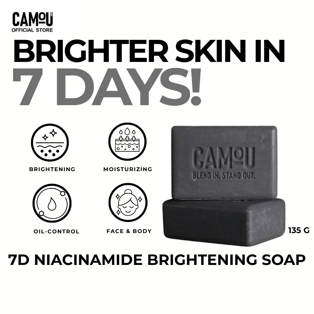 42% OFF 135g Camou 7-Day Niacinamide Brightening Soap Long Lasting Whitening Anti-Acne Vitamin C Kojic AHA BHA Skin Repair Body Care Cleansing Face Body