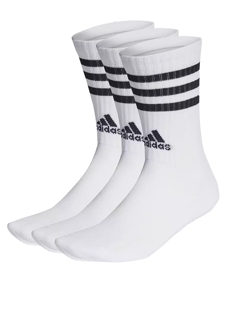 3-stripes cushioned crew socks 3 pairs