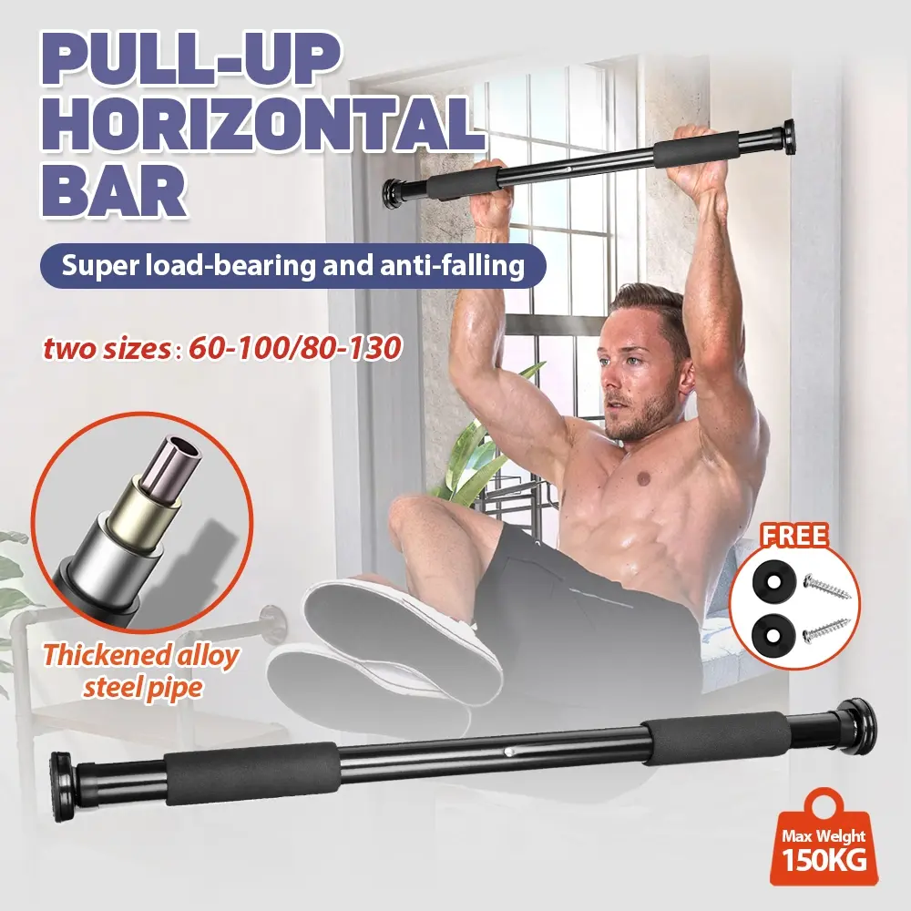 20% OFF 150KG door horizontal bar Bar MAX130cm Pull Ups Bar Adjustable Gym Bar Training Bar Sport Equipment
