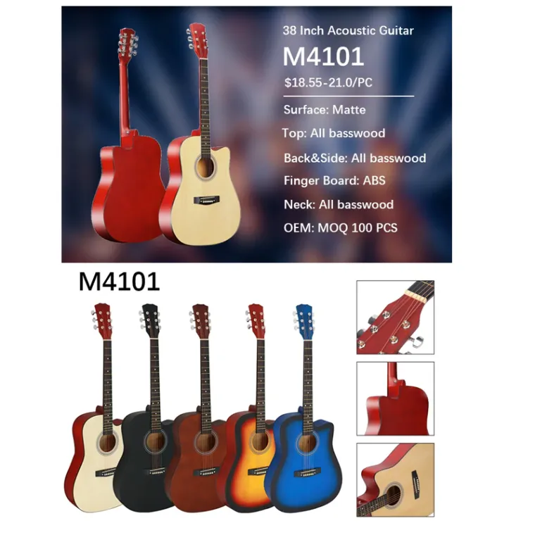 62% OFF 38 Inch Beginners Practice Students Guitar Acoustic Guitar for Beginner with Accessories