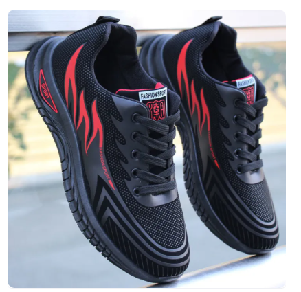 50% OFF COD Waterproof and non-slip men's shoes trendy shoes new soft sole black leather sports shoes sneakers
