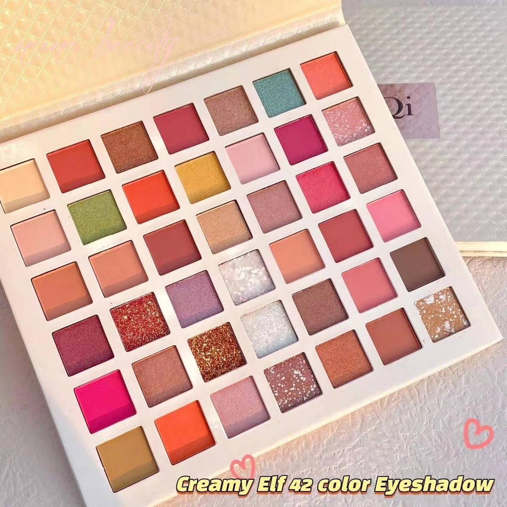 42% OFF NEW ErshiQi 42 Colour Eyeshadow Palette Professional Matte Glitter Eye Makeup Set Long Lasting Gifts