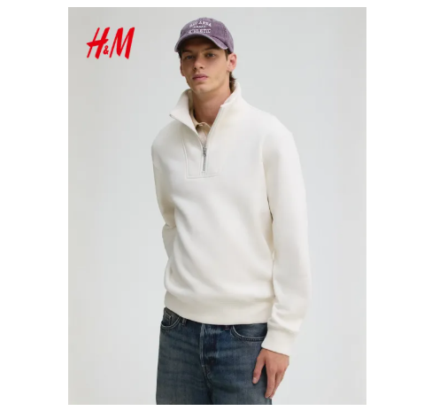 56% OFF H&M | Warm Fleece Half-Zip Hoodie Summer