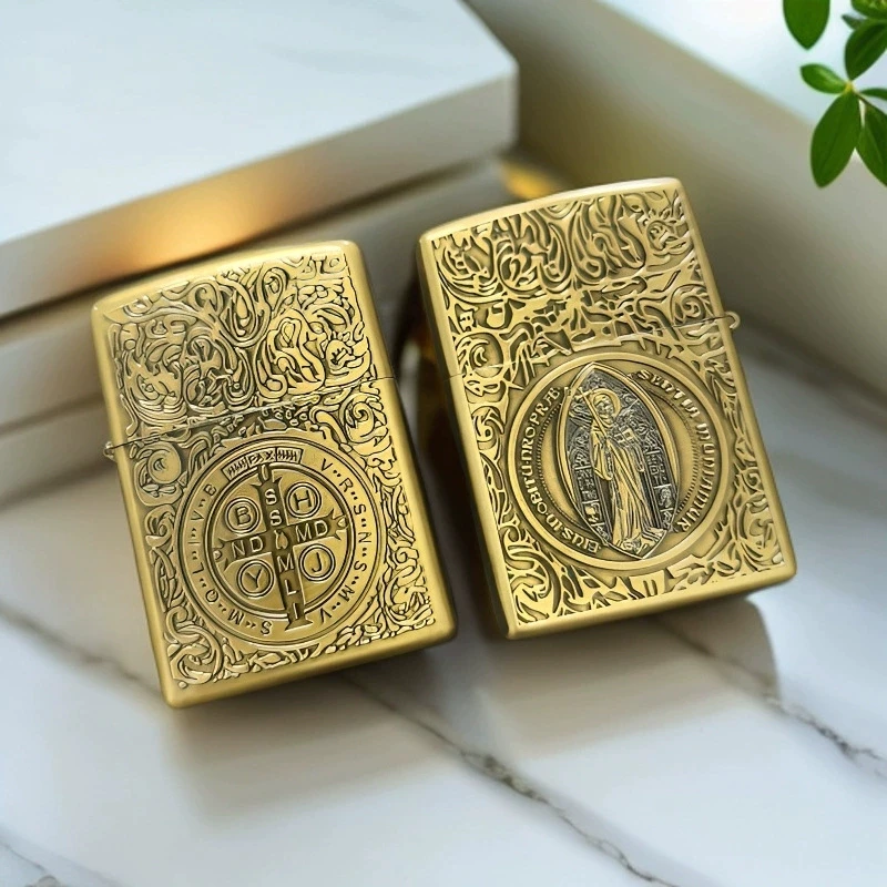37% OFF Constantine Bronze Engraved Metal Windproof Kerosene Box Men's Small Gifts