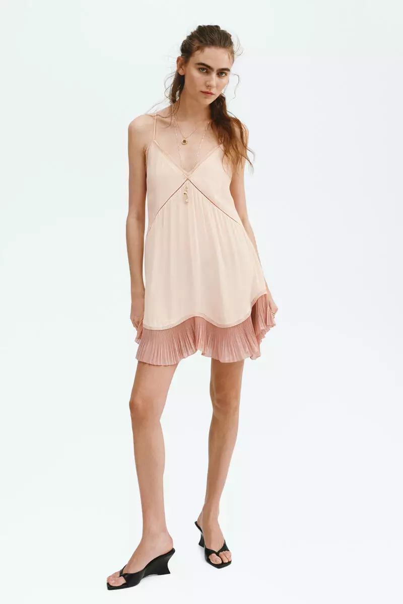 73% OFF Lace-trimmed slip dress