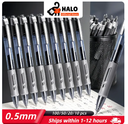 51% OFF 30pcs/Set 0.5 Mm Push Neutral Black Ballpen Ballpoint Pen Retractable Gel Pens School Supplies Stationery ballpen wholesale