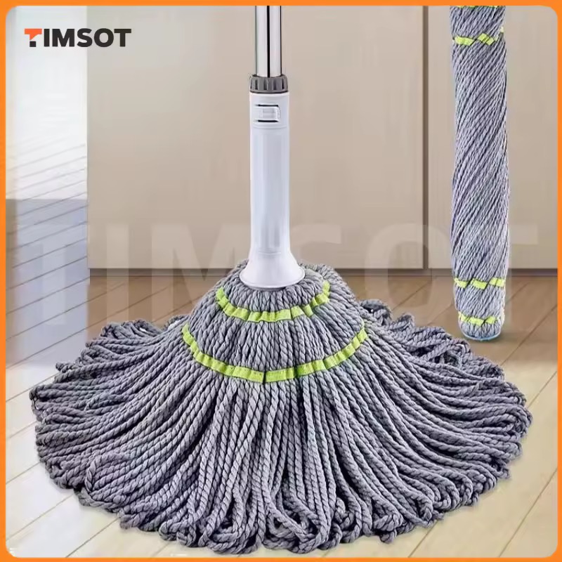 91% OFF TIMSOT Self Wringing Mop Magic Tornado swob Indoor Quick Dry Easy Spin Mop Floor Tile Cleaning Household Cloth Wet Tool