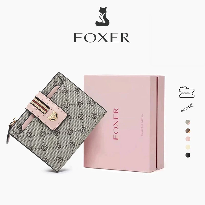66% OFF FOXER Wallet For Woman Card Holder Cowhide Leather Wallet Id Card Holder Personalized Gift