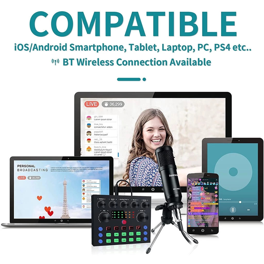 High quality version v8 sound card with microphone condenser Complete set v8s+U87 mic original