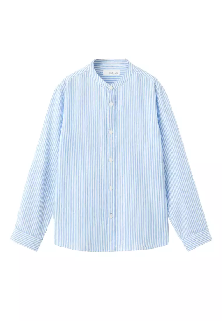 10% OFF Striped Linen-Blend Shirt