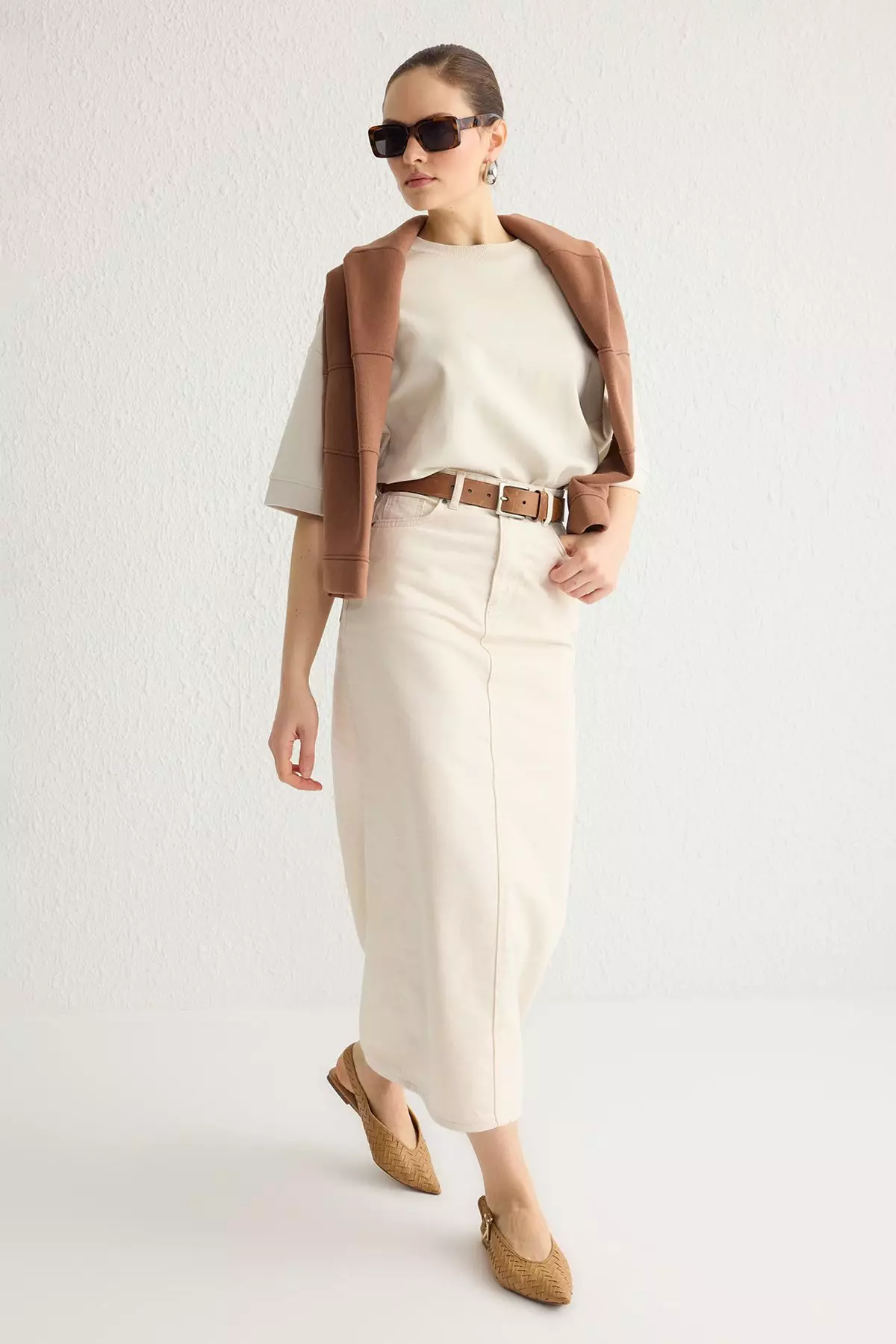 40% OFF Trendyol Modest Cotton Midi Skirt