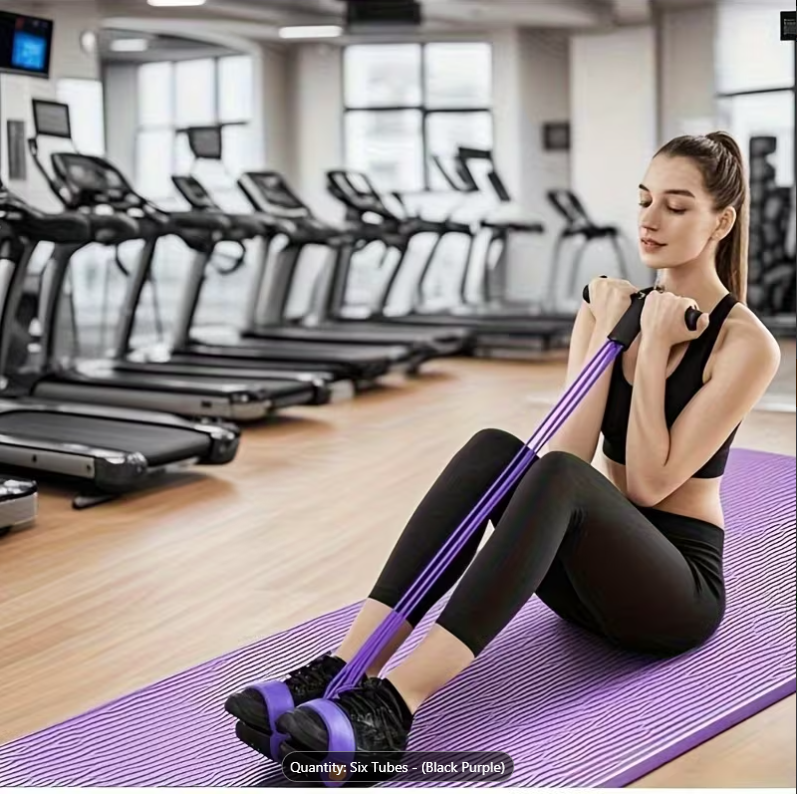 51% OFF Six-Tube Upgraded High-Tension Resistance Band - Ergonomic Design, Durable Purple Resistance Band, Suitable for Home Gyms, Cardio Workouts, Strength Training, Exercise Accessories, Stylish Fitness Equipment, Comfortable Grip, Winter Home Fitness