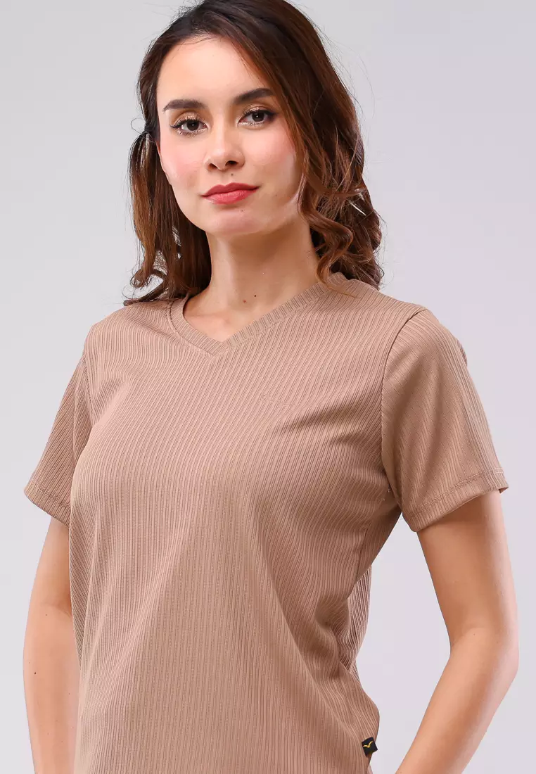 67% OFF Special Textured Knits Short Sleeves Blouse