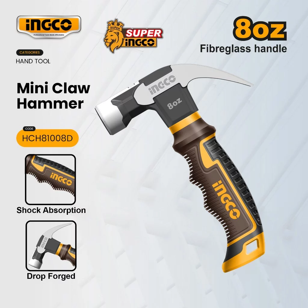 60% OFF Ingco 8oz Mini Claw Hammer Carpenter Nail Driving Hammer Martilyo Hand Tool For DIY & Carpentry HT2