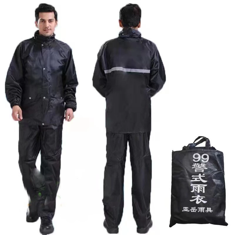 31% OFF Motorcycle Riding Raincoat Rainshoes Full Body Suit (Black) With Reflective Warning Strip