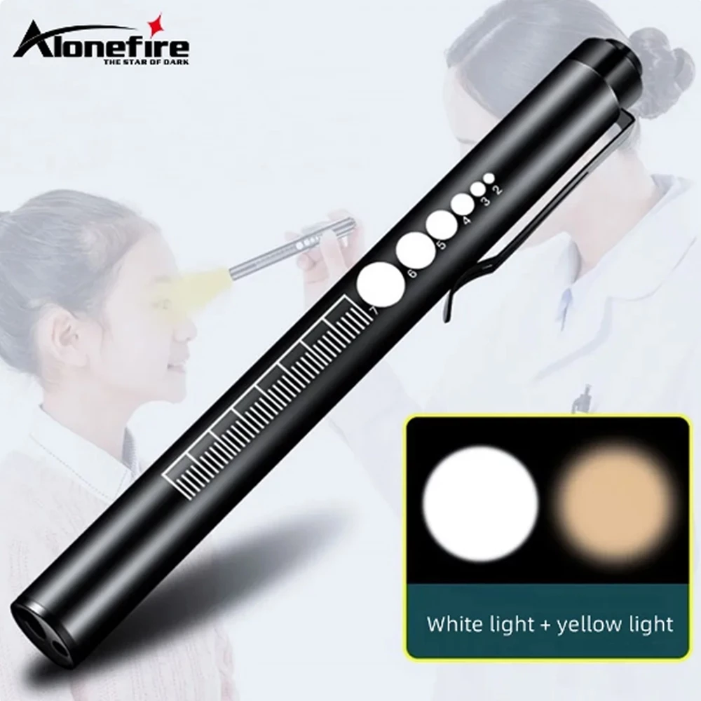 54% OFF Alonefire P32 2-in-1 LED Penlight Type-C USB Rechargeable Medical First Aid Work Camping Hike Emergency Lighting Torch