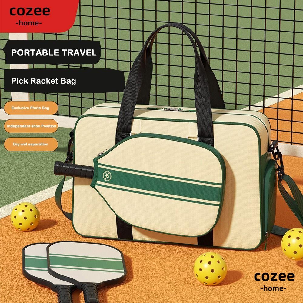 COZEE Pickleball Bags, Large Capacity Detachable Pickleball Tote Bag, Fashion with Shoe Compartment Waterproof Dry-wet Separation