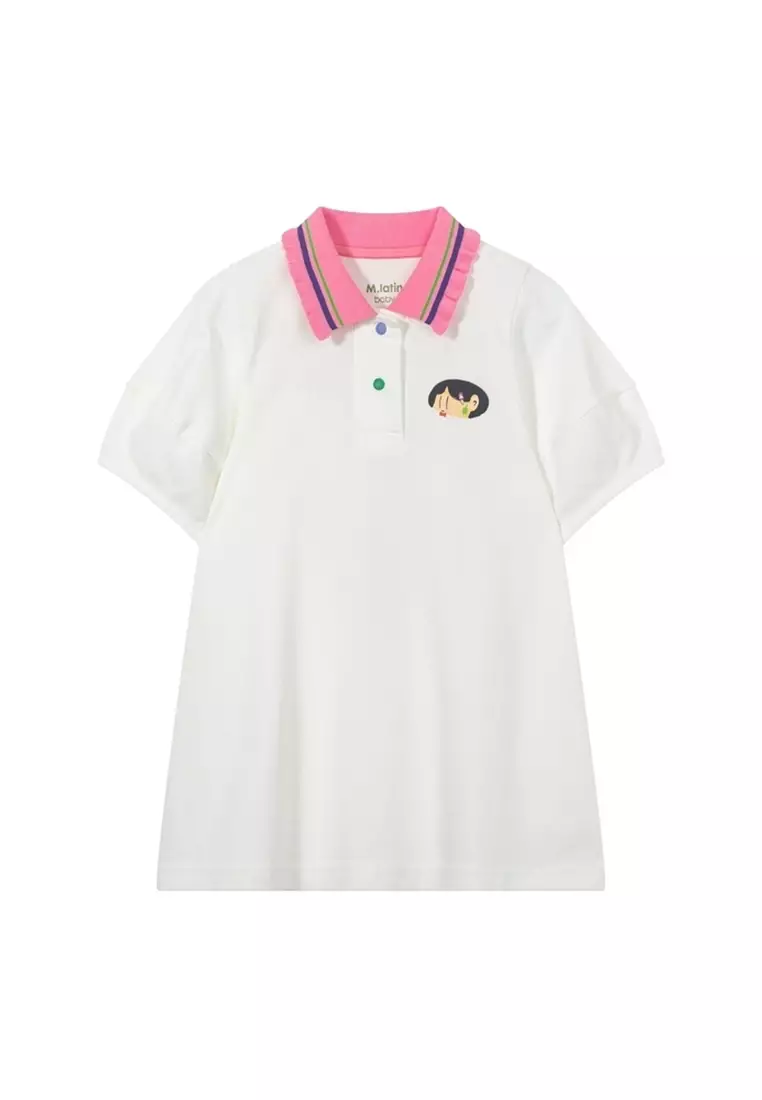 20% OFF Color Button Graphic Print Dress Color Collar