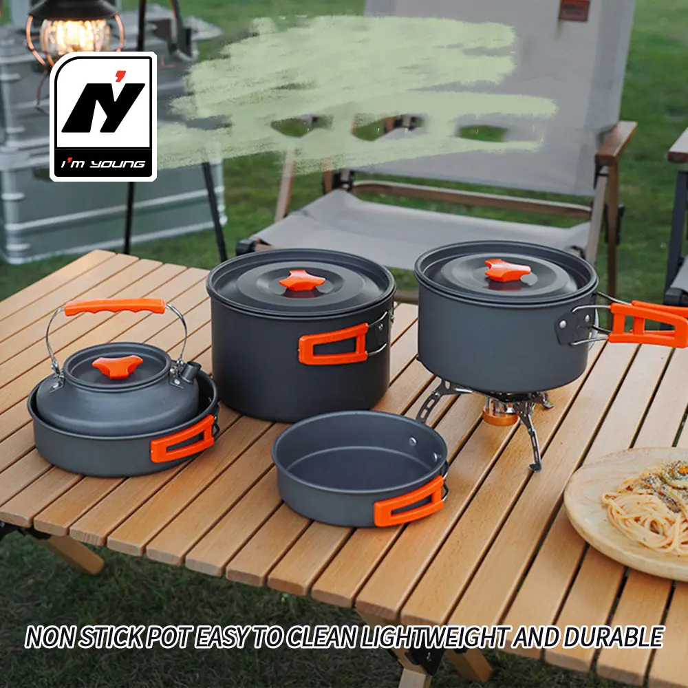 43% OFF Camping Cooking Set 10 PCS Camping Cookware Kit Portable Pot Outdoor Hiking Cook Kit Picnic Travel