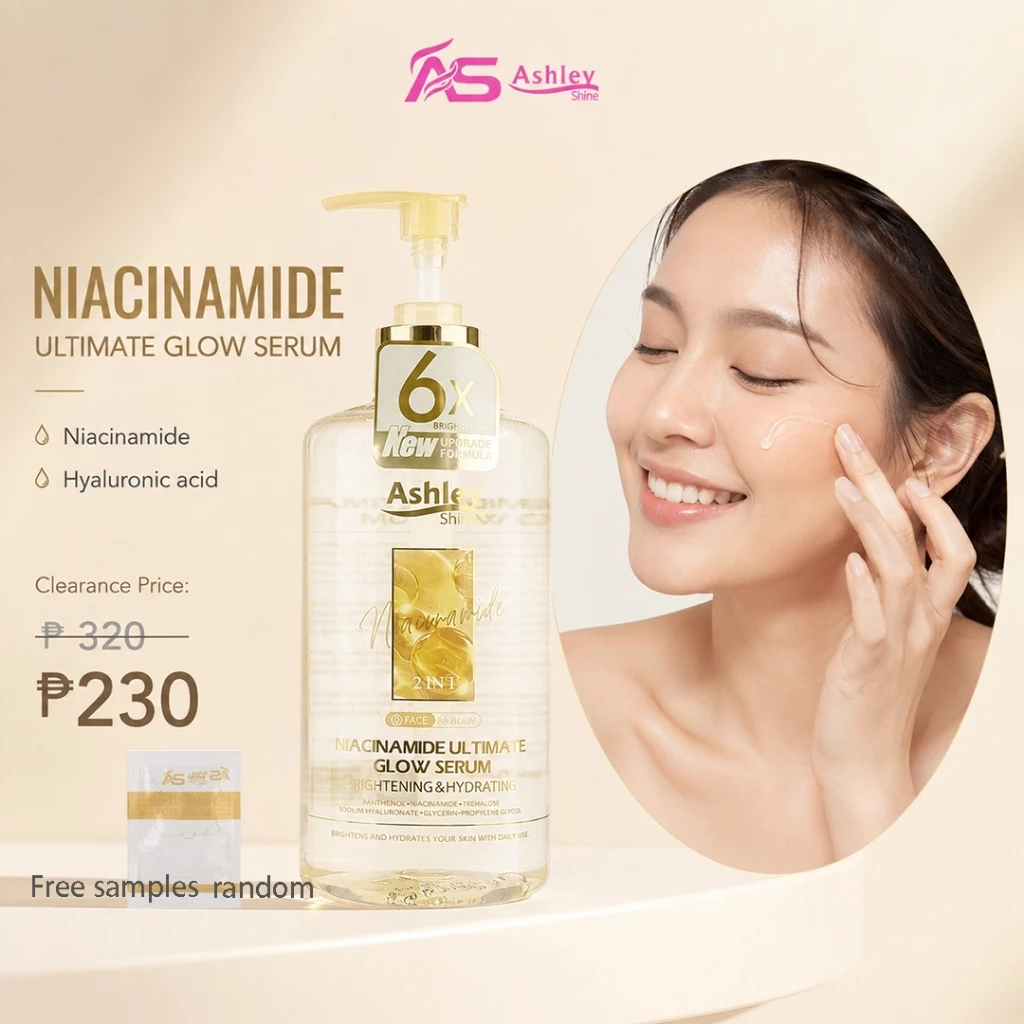 58% OFF [Clearance Sale ]Ashley Shine NIACINAMIDE Pure Serum Face and Body Moisturizes Whitening Skin 520ml