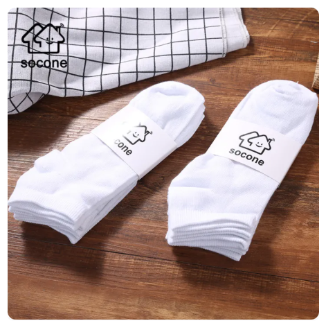 67% OFF [12-Pair Pack] Socone 12pairs 1Dozen Plain White Kids School Socks Ankle Length 5-10 years old Unisex, 95% Polyester, 5% Spandex