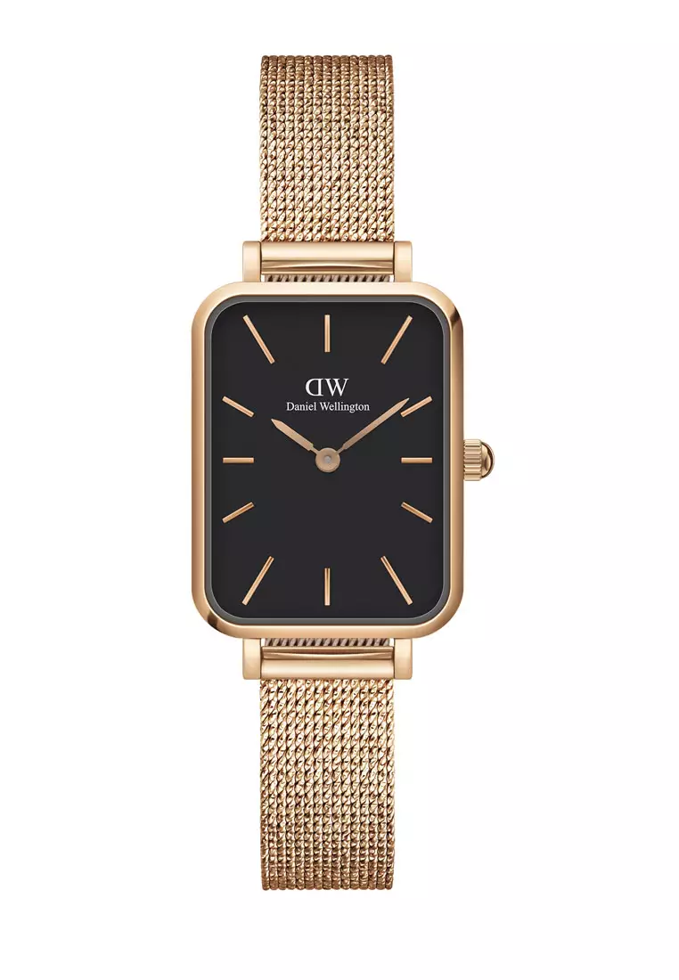 42% OFF Quadro Melrose 20x26mm Rose Gold Watch Black dial Mesh strap Rose Gold Female watch Ladies watch Watch for women DW